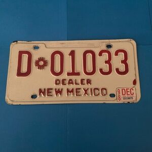 🚗 NEW MEXICO USA CAR DEALER LICENSE PLATE [D 01033] 🚗